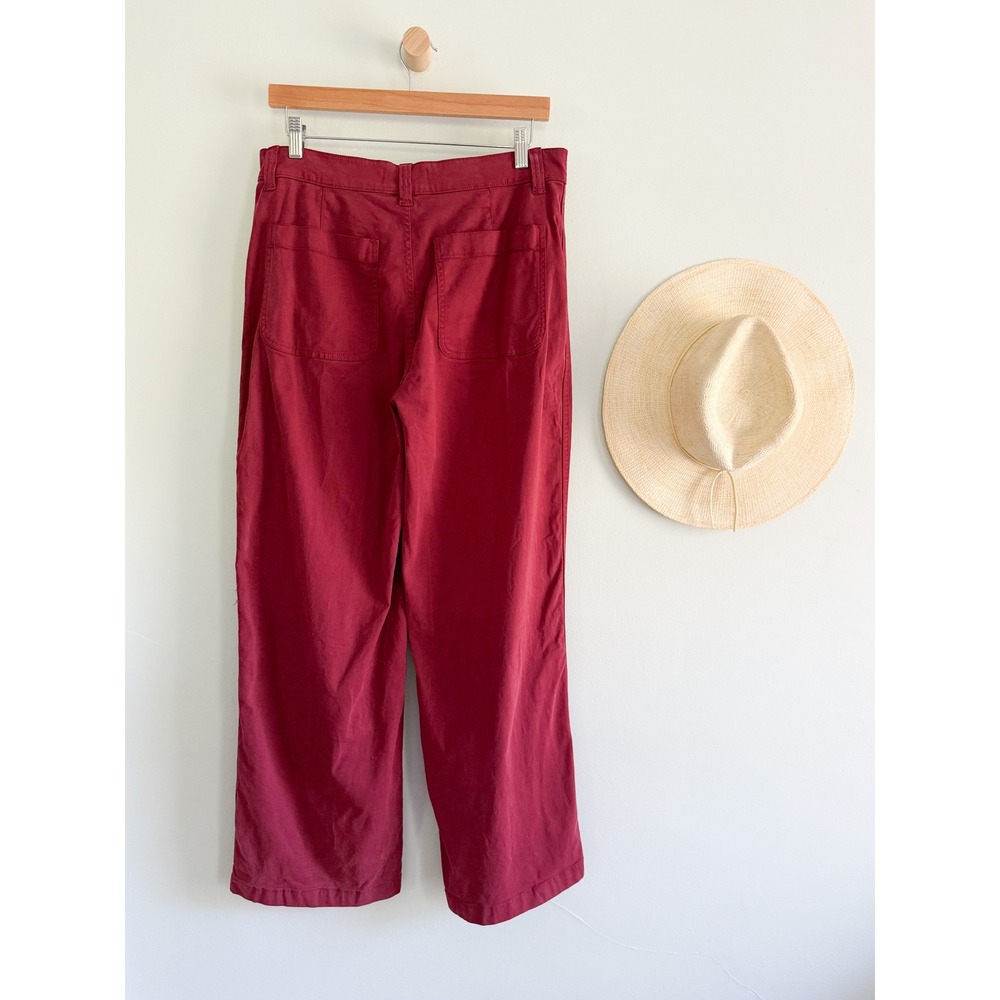 Madewell | Emmett Wide-Leg Patch Pocket Pants Claret Red Burgundy | Sz 29 - Picture 7 of 11